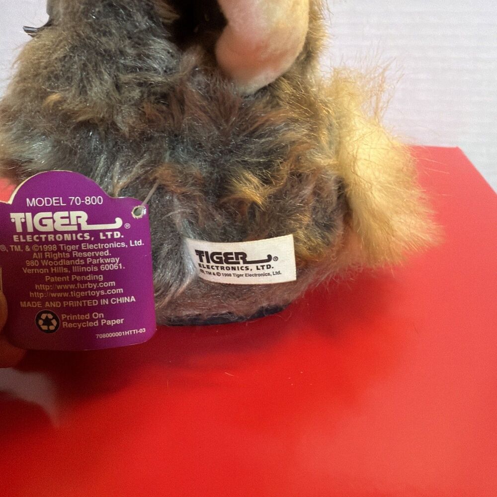 Vintage Furby 1998 Tiger Electronics Toy Gray Faux Fur Model 70-800 - Working?? - Picture 7 of 10